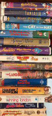 Vintage Kids VHS Tapes Pick Choose Your Own Disney Animated Clamshell Movies