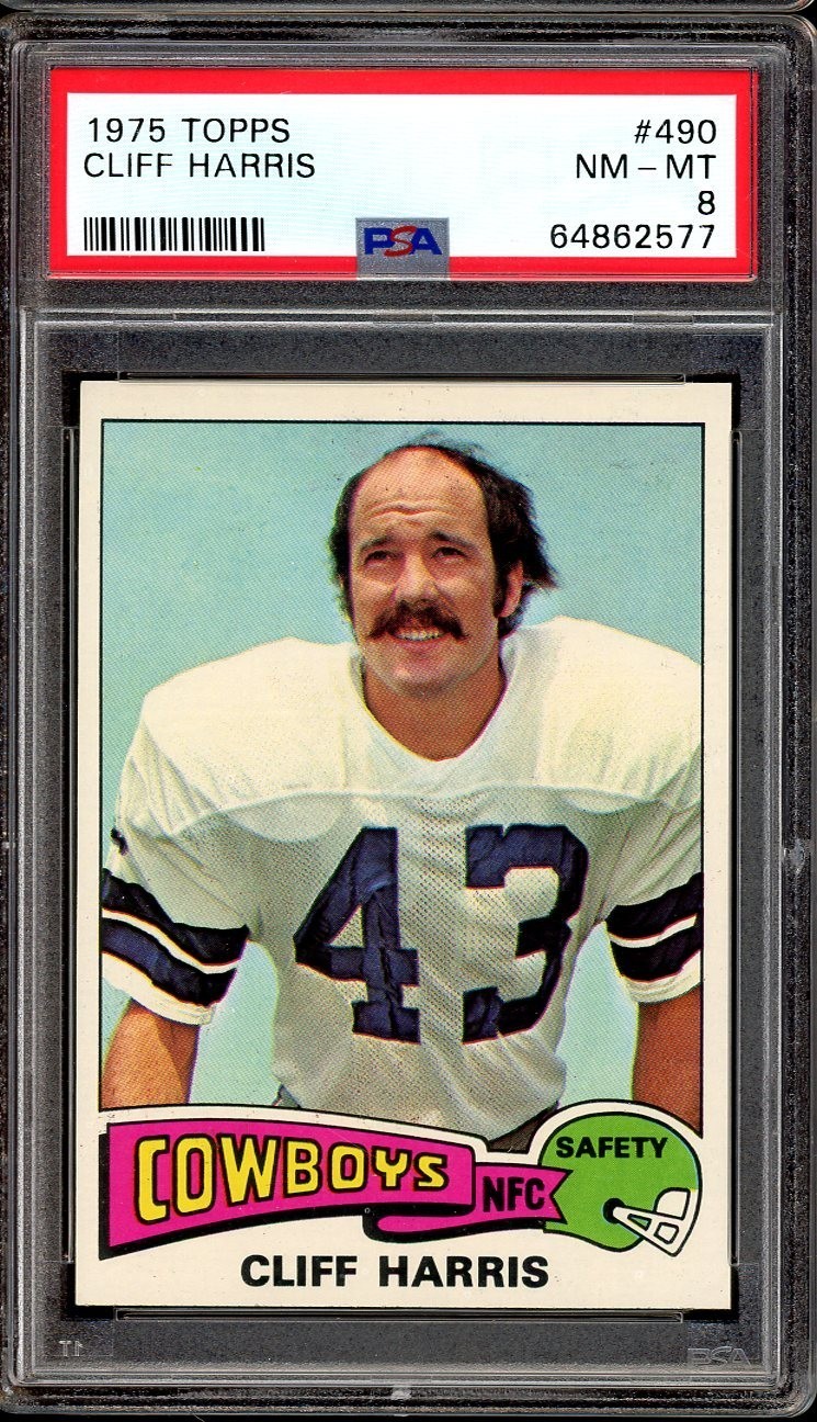 1975 Topps Football #490 Cliff Harris PSA 8