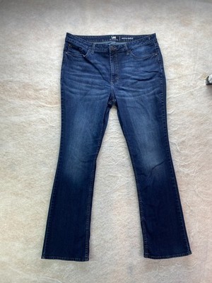 Lee Riders Womens 37x31.5 Dark Wash High Rise Bootcut Stretch Denim Blue Jeans