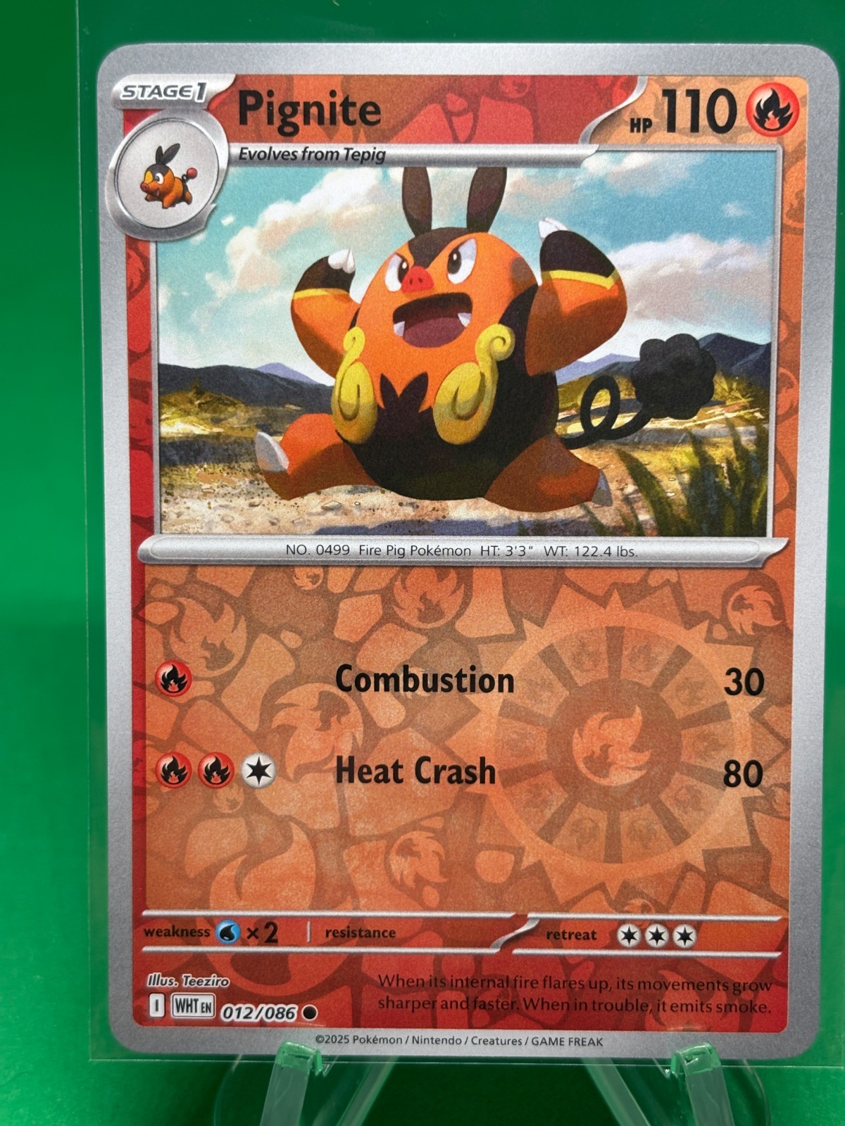 Pignite - 012/086 - White Flare - Common Reverse Holo - NM Pokémon