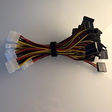 Set of 12 Power 4pin MOLEX Male to 2x15-pin SATA Female Power Cable Y Splitter