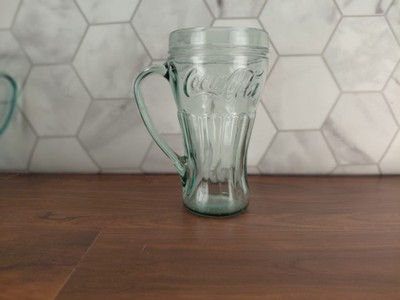 VTG Libbey Coca-Cola Heavy Green Handled Drink Glasses 14oz Mugs      