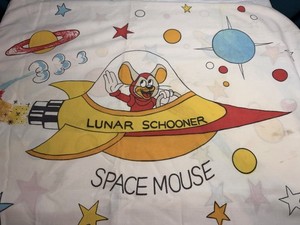 1960’s Walter Lantz Space Mouse Lunar Schooner Pillow Case RARE vintage