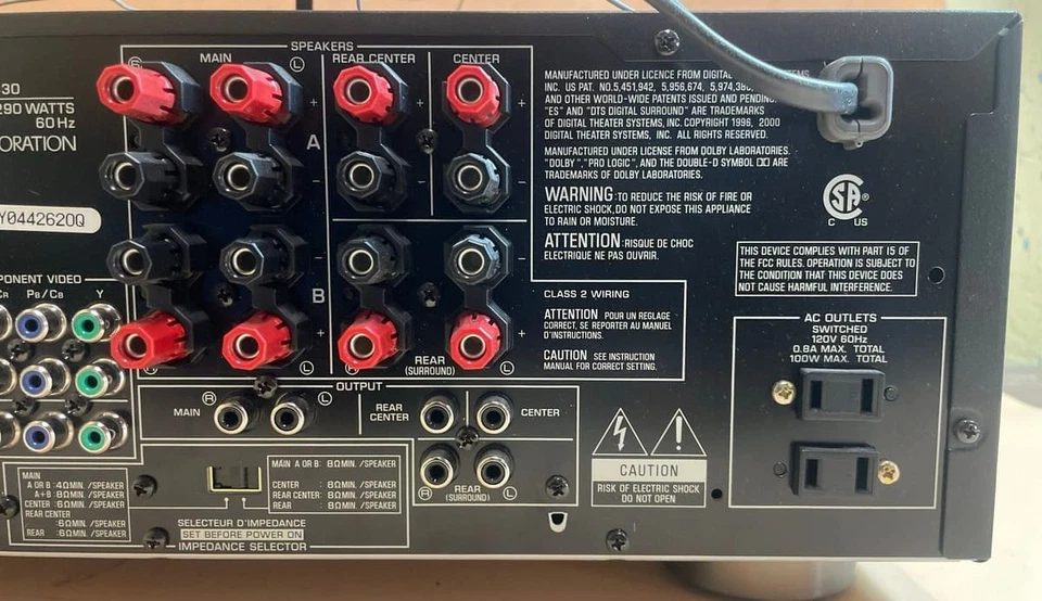 Yamaha RX-V630 AV Receiver 6.1 Channel Natural Sound DTS Dolby - Image 4 of 4