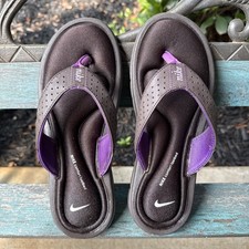 Sandalias Nike Confort Plantilla Para Mujer 7 Marrón Púrpura Tanga Chanclas Playa Piscina