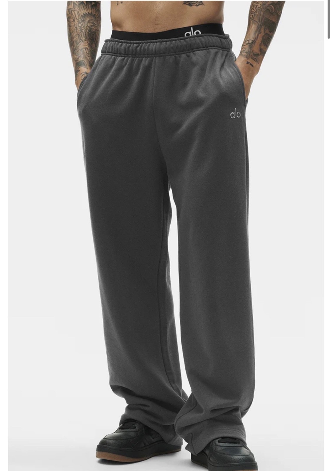 New Alo Yoga Accolade Straight Leg Sweatpants Anthracite Mens Size Large $140
