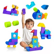 Magnetic Building Blocks for Toddlers 3 , Large Magnetic Stacking Blocks in 8...