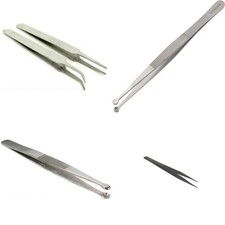 Set of 2 Jewelry Beading  Watch Repair Tweezers Art Crafts Tool 5"