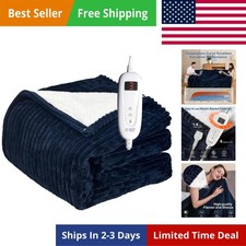 Heated Electric Blanket Full Size 72"x84" 6 Levels Over-Heat Protection Fast ...