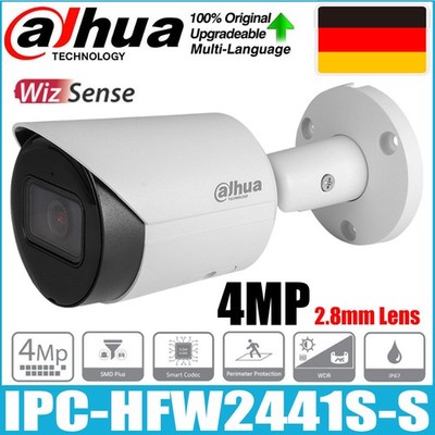 Dahua IPC-HFW2441S-S 4MP IR-Bullet-WizSense-IP-Kamera mit integriertem Mikrofon