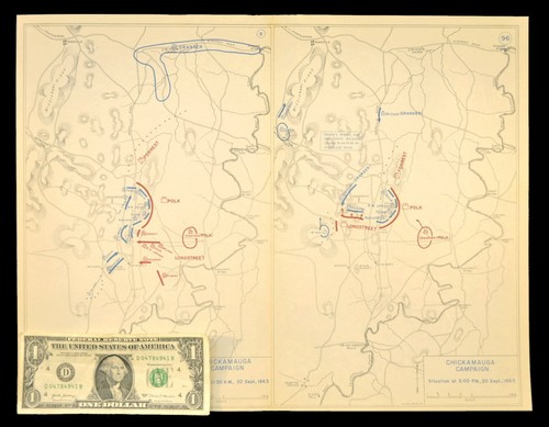 Battle of Chickamauga Map Georgia September 20th 1863 Confederate Victory