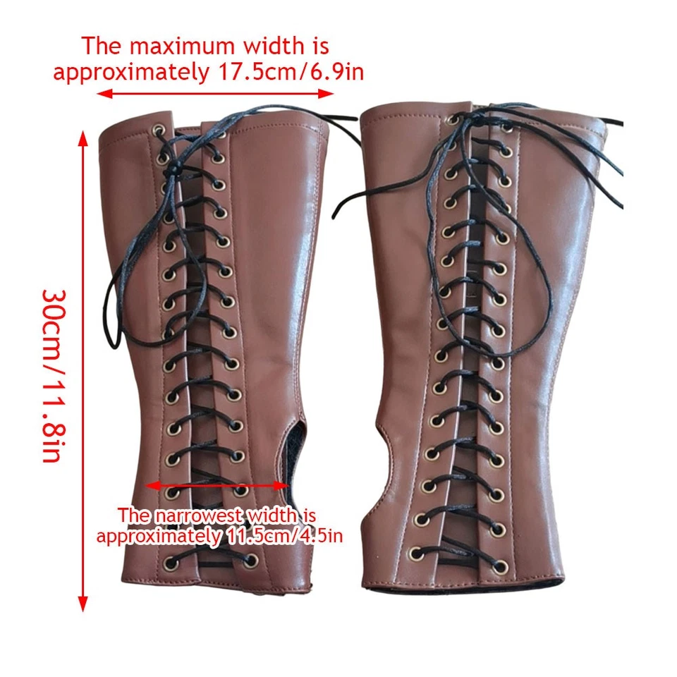 Bracelete ilhós com cadarço manga de braço punhos largos punk adulto 1 par ∂ - Imagem 2 de 4