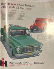 VTG Print Ad Model International Trucks IH Red Green Delivery Trucks LPG Power