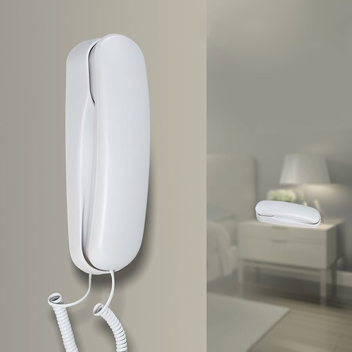 Sleek Black or White Wall Mounted Telephone No Power Required for Office Use