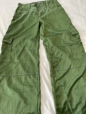 Vintage Y2K Kikgirl Kik Girl Wide Leg Rave Pants Size 7 Green Grunge Skate