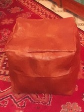Pouf pouf pouf poggiapiedi quadrato in pelle marocchina tavolino colore marrone