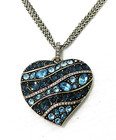 Blue Crystal Heart Statement Necklace Brighton Rare Trust Your Journey Nwt