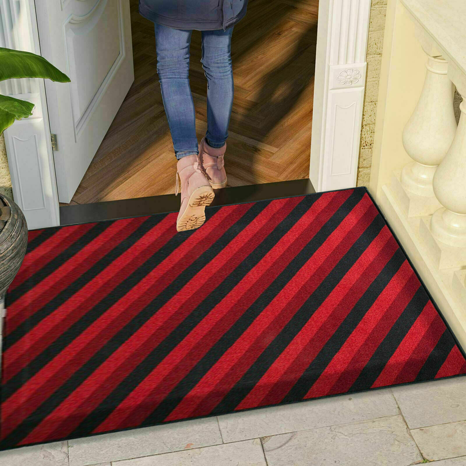 New Modern NonSlip Indoor Door Mat Washable Large Rug Hallway Runner