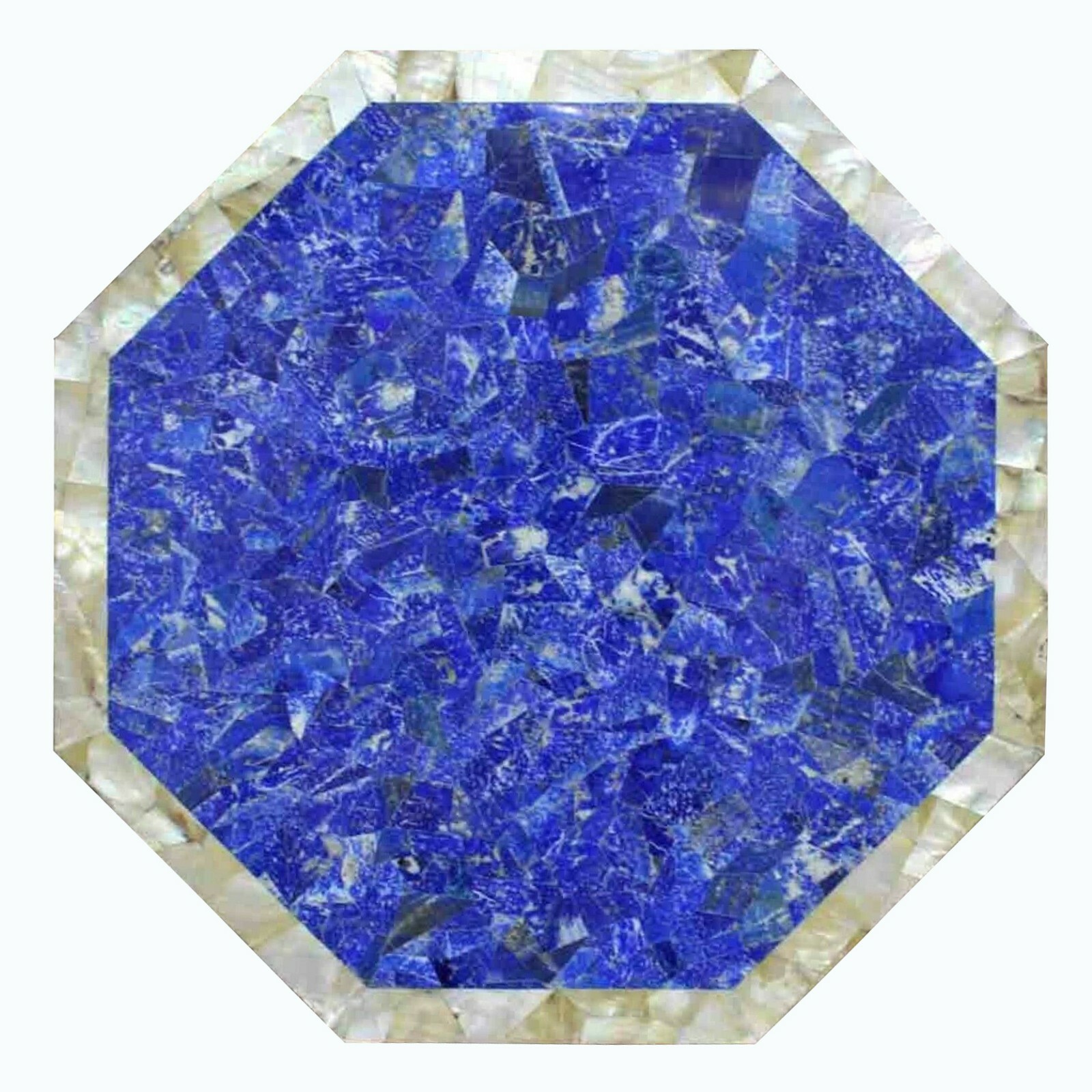 15″ Marble Coffee Table Top Lapis Lazuli Stone Random Work Handmade Home Decor