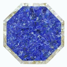 15" Marble Coffee Table Top Lapis Lazuli Stone Random Work Handmade Home Decor