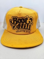 Vintage USA MADE Boot Hill Gillette Wyoming Trucker Hat Snapback Cap