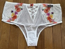 Plus Size 14/16 Lane Bryant Cacique Mid Waist Cheeky Panty White Lace Bridal