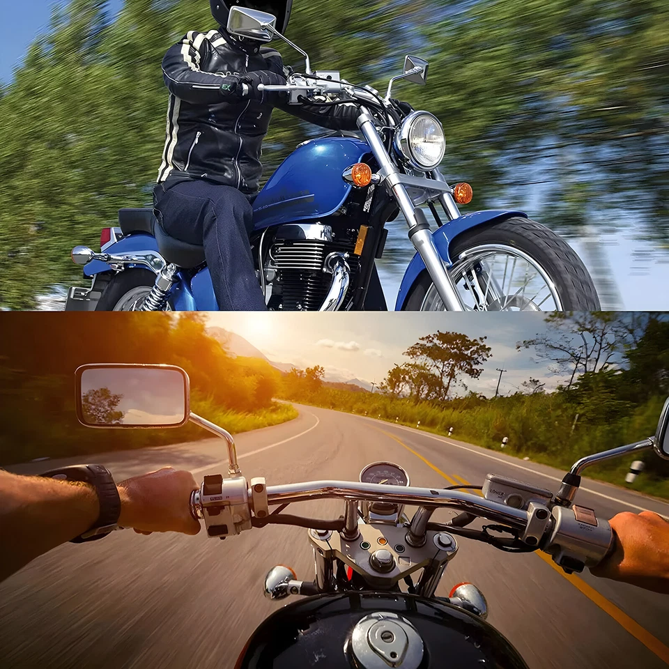 2x Espelhos Retrovisores Cromados Retangulares Moto Para Yamaha Virago XV 250 535 750 1100 - Imagem 3 de 4