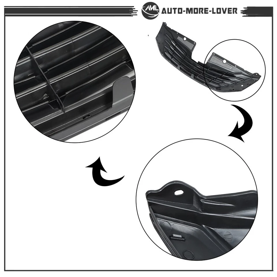 Parrilla superior delantera negra brillante apta para Toyota Sienna 2011-2017 TO1200332 Foto 4 de 4