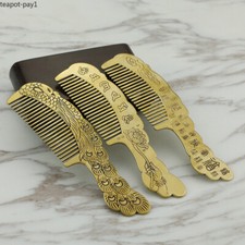 Peacock Copper Comb Dressing Table Decor Comb Figurines Hair Comb Handmade Craft