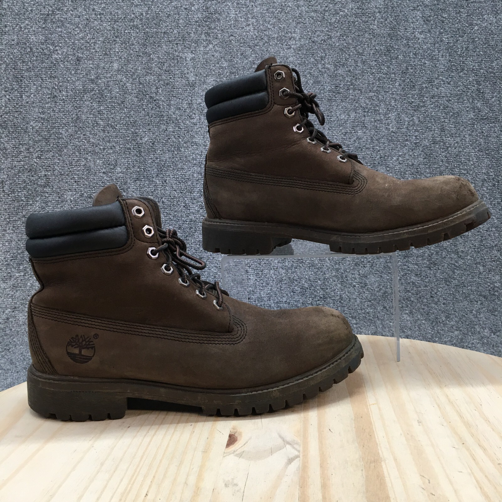 Timberland Boots Mens 10 M Double Collar Mid Hiking 73543 Brown Genuine  Leather | eBay