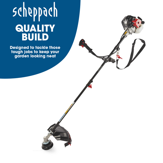 Scheppach Strimmer Brush Cutter 32cc Two Stroke 2 In 1 Petrol Garden
