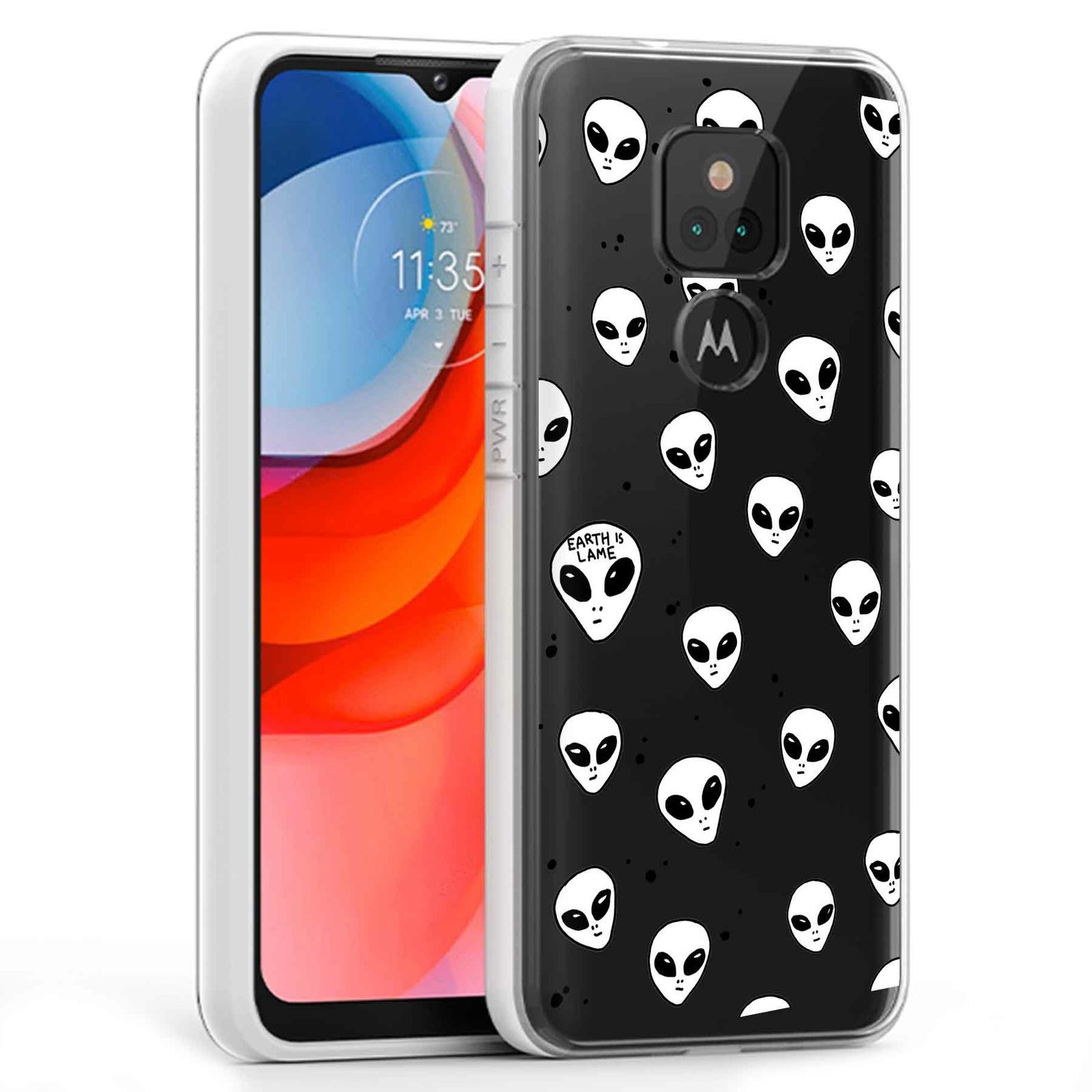 Phone Case Cover for Motorola Moto G Play 2021,Earth Is Lame Alien Print, USA