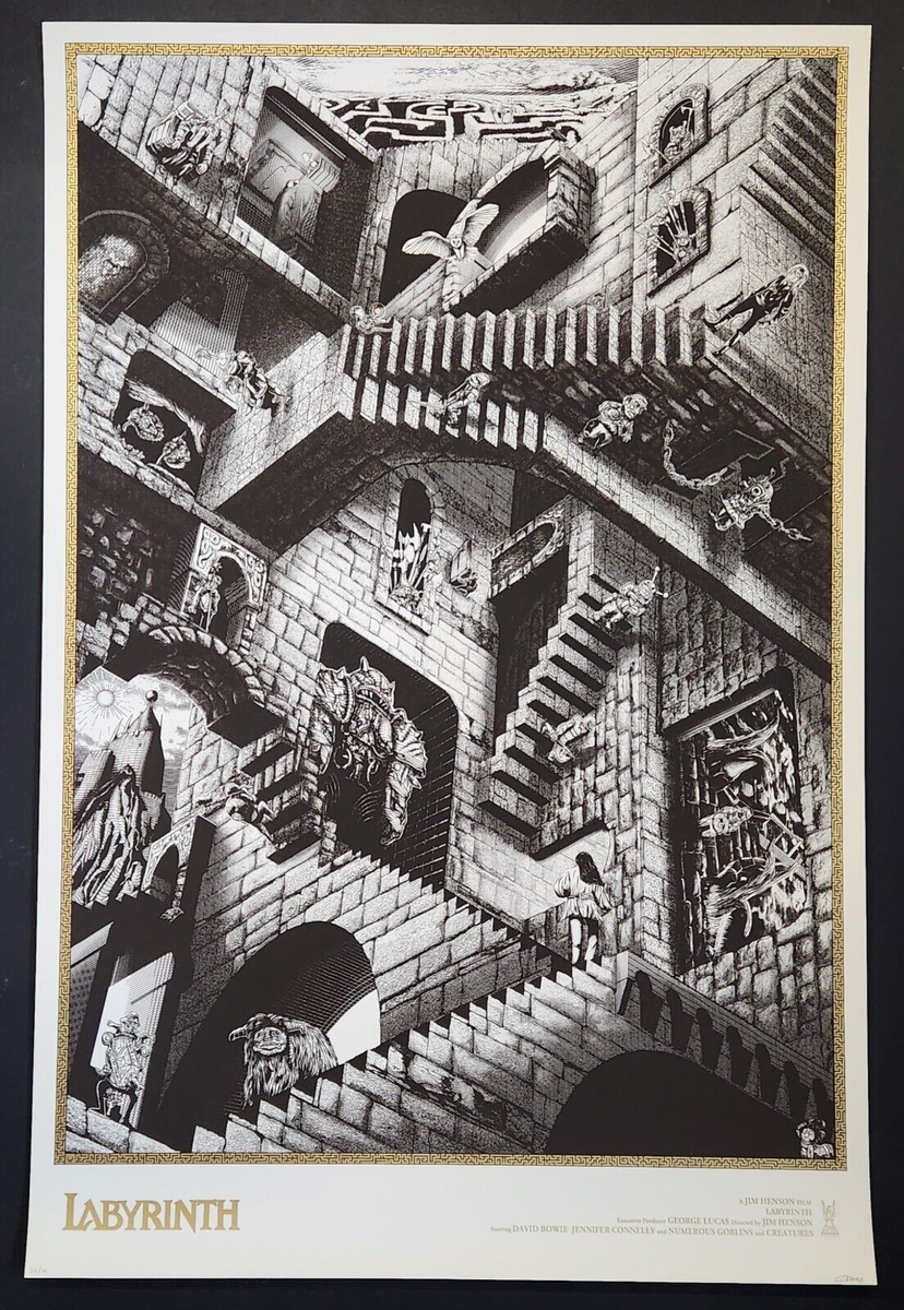 Labyrinth Movie Poster 24x36 Inches - Official David Bowie Film Wall Art