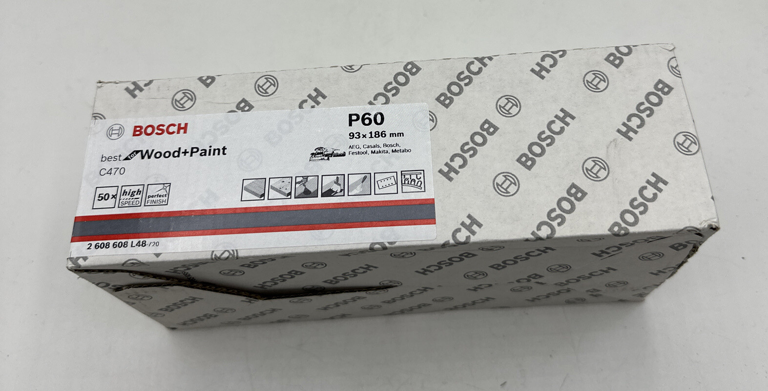 50x Bosch Professional Schleifblätter 93x186mm K60, Für Holz Und 