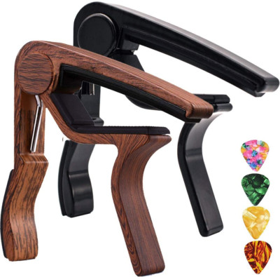 Guitar Capo,2 Pack Capo Black and Rosewood Capo Guitar Clamp Guitar Kapo for Aco