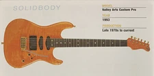 1993 Valley Arts Custom Pro Solid Body Guitar Fridge Magnet 5.25"x2.75" NEW