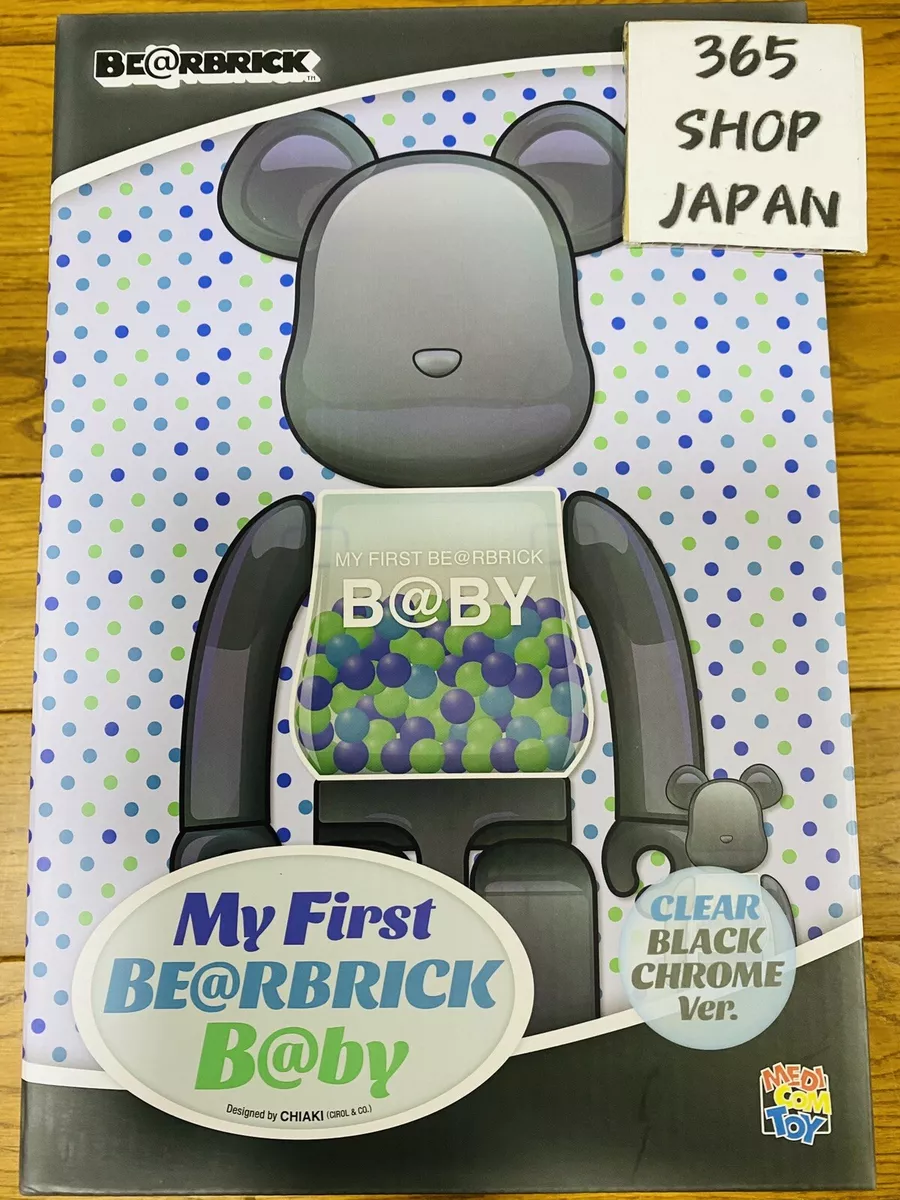 BE@RBRICK MY FIRST B@BY CLEAR BLACK CHROME 100% 400% set Medicom