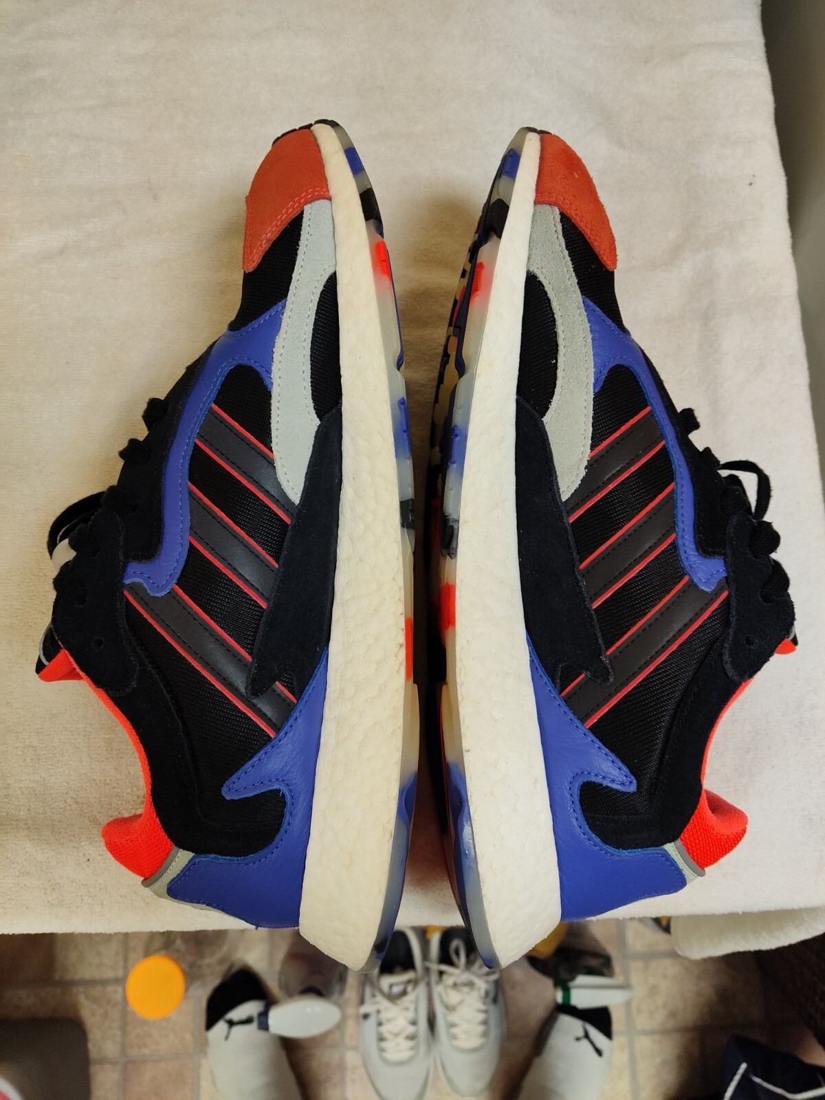 Men's sz 13 Adidas Originals Tresc Run Boost Athletic Running Shoes - CLEAN 