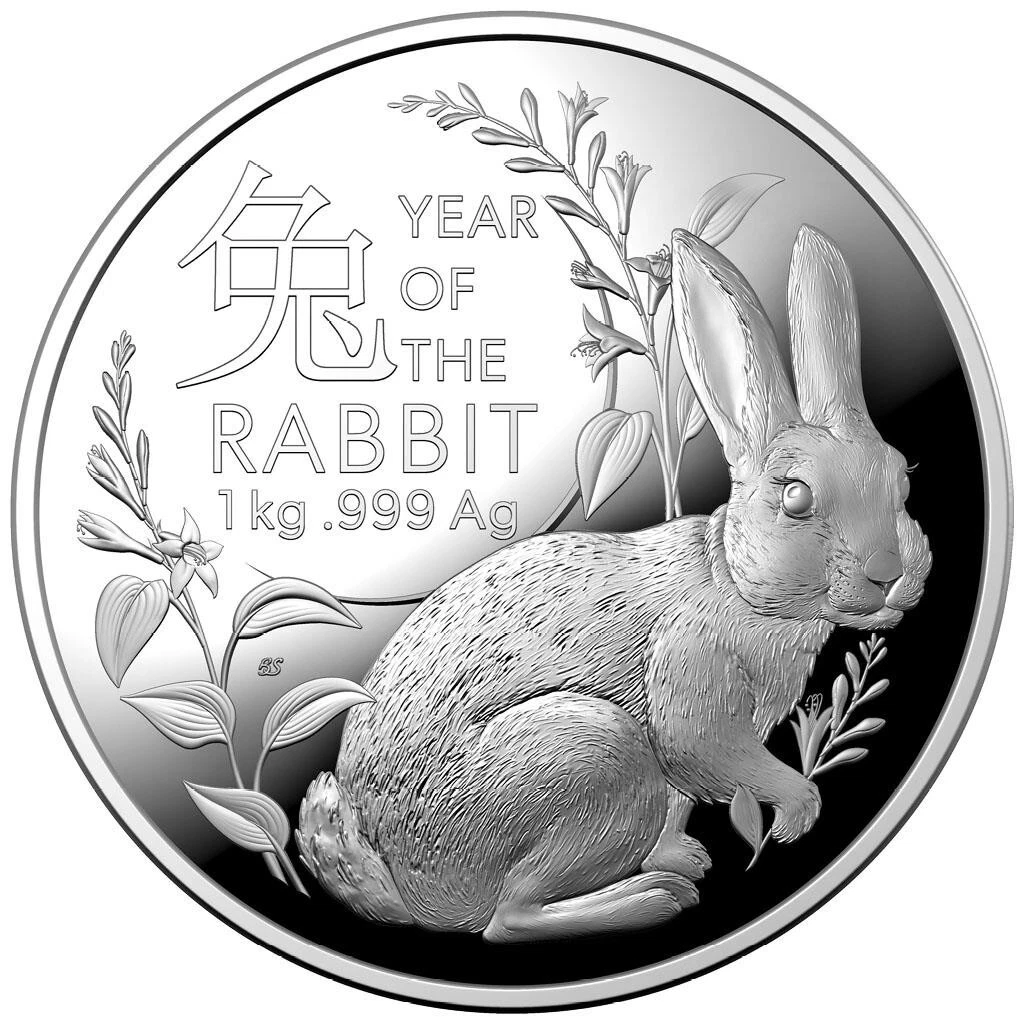 Silbermünze 1kg Jahr des Hasen 2023 - Lunar-Serie (4.) - Australien - PP