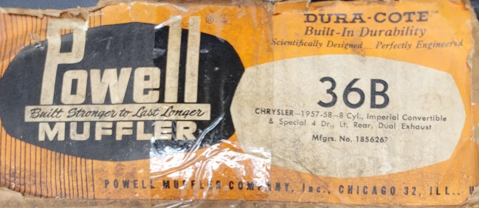 Silenciador de escape doble trasero izquierdo Chrysler Imperial 1957-1958 4 puertas 1856267 nuevo en stock Foto 4 de 4