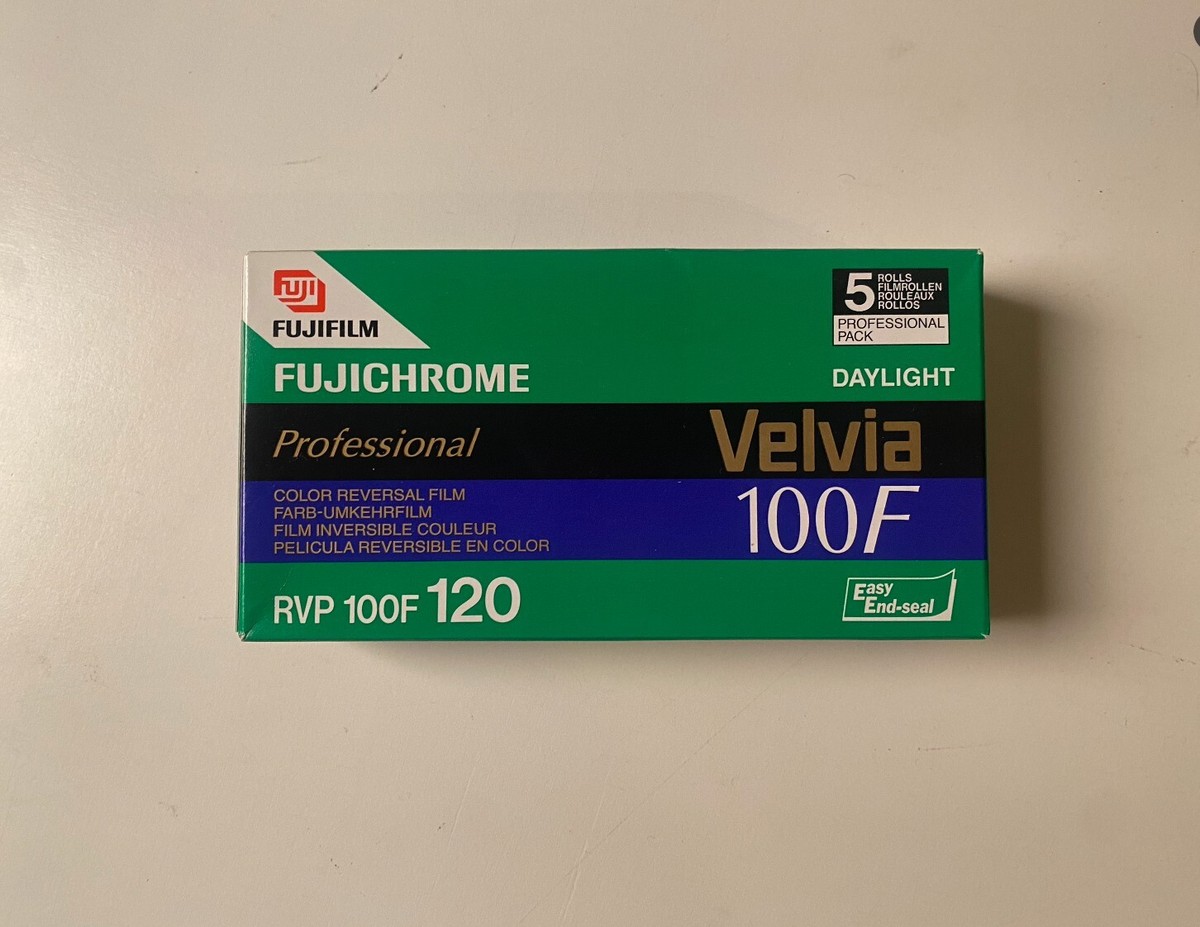 Fuji Fujichrome Velvia 100F 120 Professional Film Boxed X5