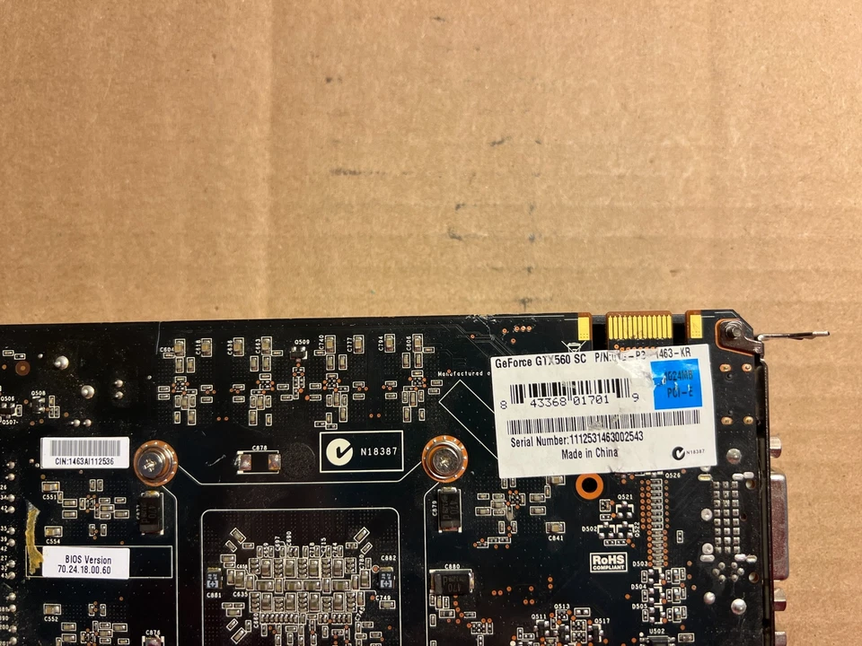 EVGA GEFORCE GTX 560 SC 2G 02G-P3-1469-KR GDDR5 PCIE 2.0 DVI/MINI-HDMI ZZ5-2(19) - Image 3 of 4