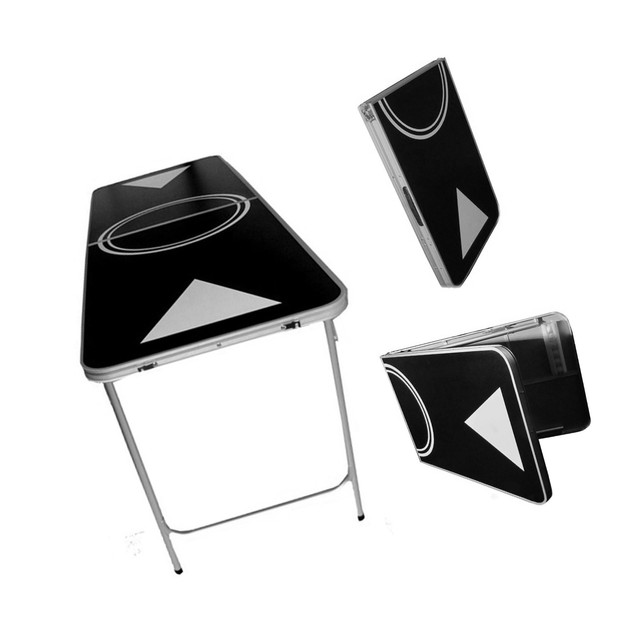 8 Feet Beer Pong Table Bottle Opener Ball Rack 6 Pong Balls Portable Party Camp