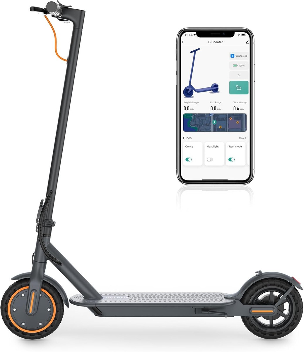 VOLPAM Electric Scooter For Adults - 350W Motor, 19 MPH, 21-Mile Range, 8.5" Solid Tires, Foldable, Smart App Control