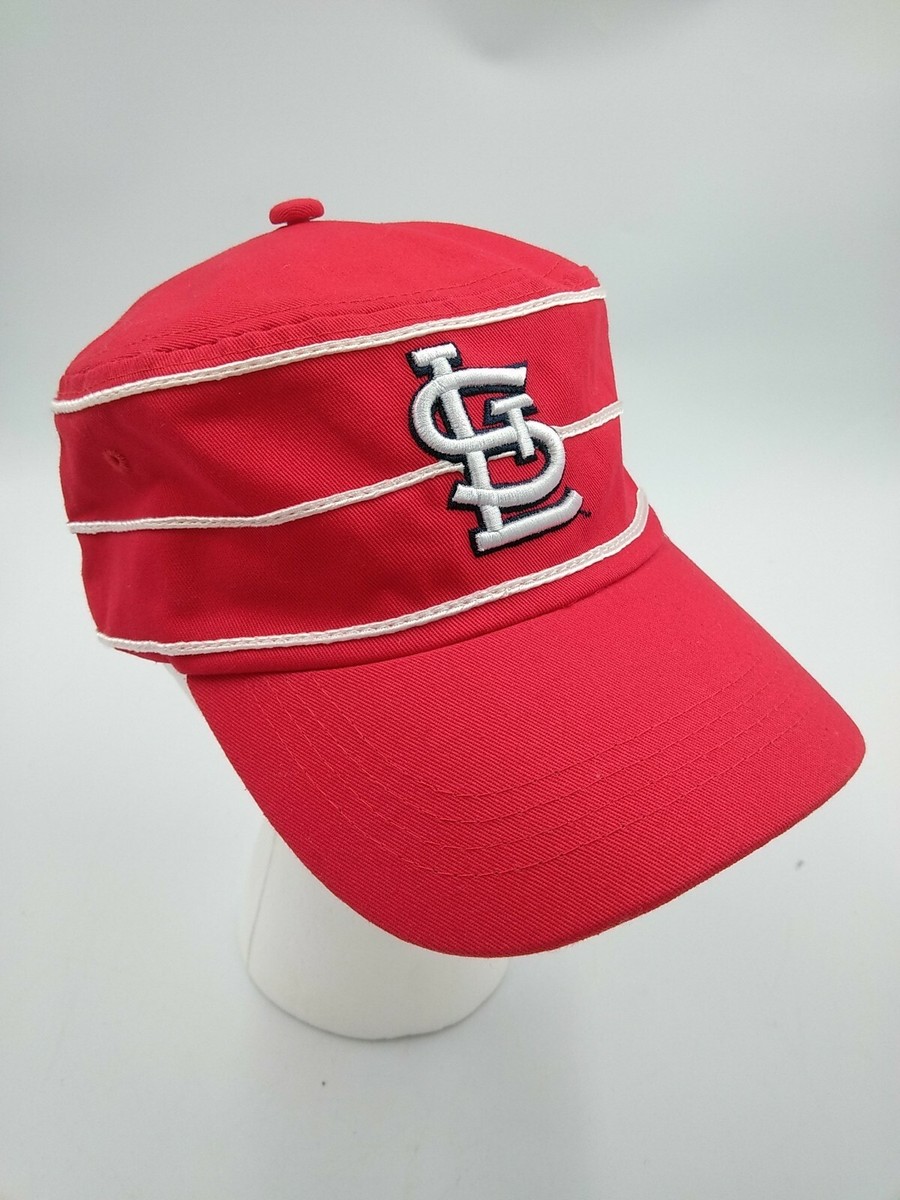 red and white striped baseball hat