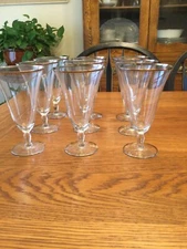  Glastonbury “Romance” Pattern Iced Tea Glasses w/Double Banded Platinum Rim (9)