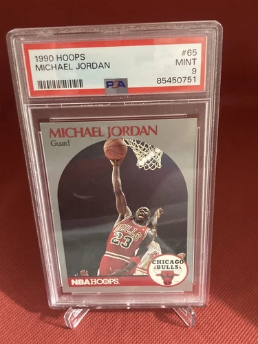 1990 MICHAEL JORDAN HOOPS #65 BULLS HOF PSA 9 AMAZING CARD 🔥🔥