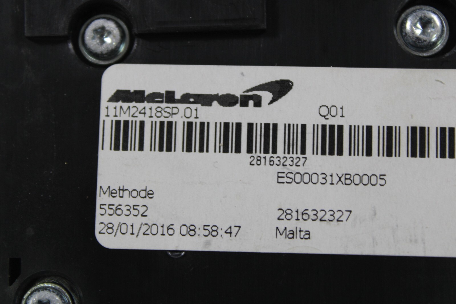 McLaren MP4-12C, Carbon Fiber, Center Console Switch Panel, Used, 11M2418SP