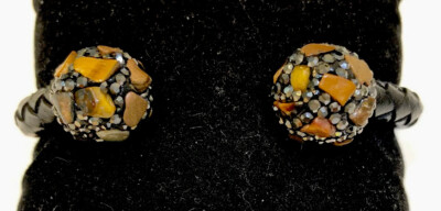 Leather Bracelet Handmade Natural Stones Drusy Druzy  Wrap cuff Trend setter