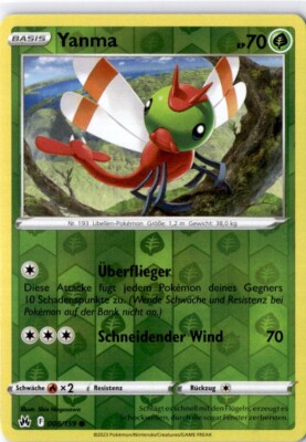 Pokemon Yanma 008/159 - Zenit Der Könige - Reverse Holo Near Mint Deutsch